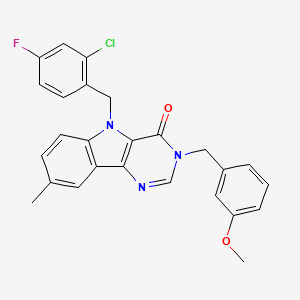 molecular formula C26H21ClFN3O2 B2862581 5-(2-chloro-4-fluorobenzyl)-3-(3-methoxybenzyl)-8-methyl-3H-pyrimido[5,4-b]indol-4(5H)-one CAS No. 1217030-95-9
