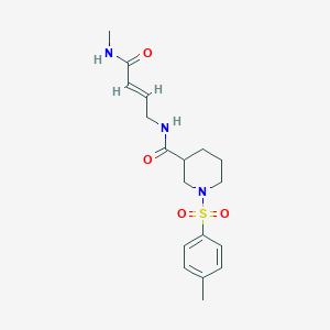 molecular formula C18H25N3O4S B2862584 (E)-N-(4-(甲基氨基)-4-氧代-2-烯-1-基)-1-甲苯磺酰哌啶-3-甲酰胺 CAS No. 2097940-29-7