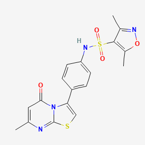 3,5-dimethyl-N-(4-(7-methyl-5-oxo-5H-thiazolo[3,2-a]pyrimidin-3-yl)phenyl)isoxazole-4-sulfonamide