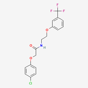 molecular formula C17H15ClF3NO3 B2862594 2-(4-chlorophenoxy)-N-(2-(3-(trifluoromethyl)phenoxy)ethyl)acetamide CAS No. 1105211-38-8