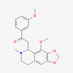 molecular formula C21H23NO5 B2862597 2-(4-甲氧基-6-甲基-5,6,7,8-四氢[1,3]二氧杂环[4,5-g]异喹啉-5-基)-1-(3-甲氧基苯基)乙酮 CAS No. 376379-05-4