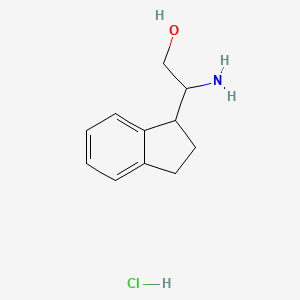 molecular formula C11H16ClNO B2862599 2-Amino-2-(2,3-dihydro-1H-inden-1-yl)ethan-1-ol hydrochloride CAS No. 2230807-89-1