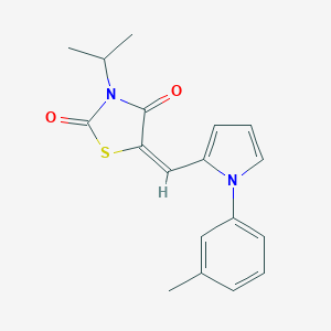 molecular formula C18H18N2O2S B286260 (5E)-5-{[1-(3-methylphenyl)-1H-pyrrol-2-yl]methylidene}-3-(propan-2-yl)-1,3-thiazolidine-2,4-dione 