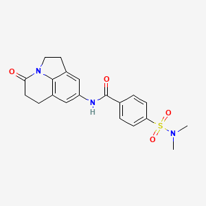 molecular formula C20H21N3O4S B2862607 4-(N,N-dimethylsulfamoyl)-N-(4-oxo-2,4,5,6-tetrahydro-1H-pyrrolo[3,2,1-ij]quinolin-8-yl)benzamide CAS No. 1211338-54-3
