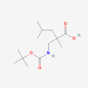 molecular formula C13H25NO4 B2862609 2-({[(叔丁氧基)羰基]氨基}甲基)-2,4-二甲基戊酸 CAS No. 1694122-93-4