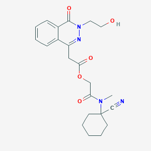 molecular formula C22H26N4O5 B2862610 [(1-Cyanocyclohexyl)(methyl)carbamoyl]methyl 2-[3-(2-hydroxyethyl)-4-oxo-3,4-dihydrophthalazin-1-yl]acetate CAS No. 1384577-49-4
