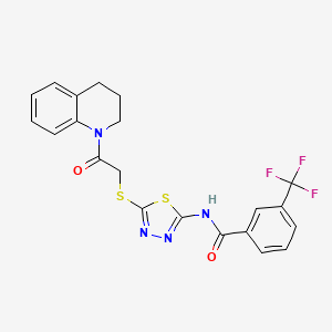 N-(5-((2-(3,4-dihydroquinolin-1(2H)-yl)-2-oxoethyl)thio)-1,3,4-thiadiazol-2-yl)-3-(trifluoromethyl)benzamide