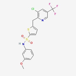 5-{[3-chloro-5-(trifluoromethyl)pyridin-2-yl]methyl}-N-(3-methoxyphenyl)thiophene-2-sulfonamide