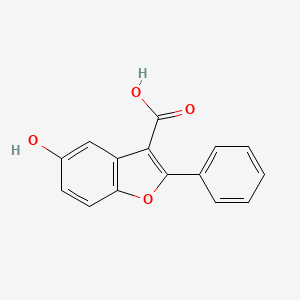 molecular formula C15H10O4 B2862629 5-Hydroxy-2-phenyl-1-benzofuran-3-carboxylic acid CAS No. 75161-15-8