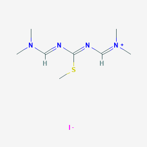 {[(E)-{[(E)-[(dimethylamino)methylidene]amino](methylsulfanyl)methylidene}amino]methylidene}dimethylazanium iodide