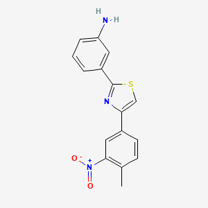 molecular formula C16H13N3O2S B2862638 3-[4-(4-Methyl-3-nitrophenyl)-1,3-thiazol-2-yl]aniline CAS No. 886496-02-2