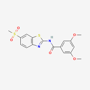 molecular formula C17H16N2O5S2 B2862641 3,5-二甲氧基-N-[6-(甲基磺酰基)-1,3-苯并噻唑-2-基]苯甲酰胺 CAS No. 349618-30-0