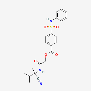 molecular formula C21H23N3O5S B2862644 [2-[(2-Cyano-3-methylbutan-2-yl)amino]-2-oxoethyl] 4-(phenylsulfamoyl)benzoate CAS No. 877837-92-8