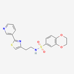 N-[2-(2-pyridin-3-yl-1,3-thiazol-4-yl)ethyl]-2,3-dihydro-1,4-benzodioxine-6-sulfonamide