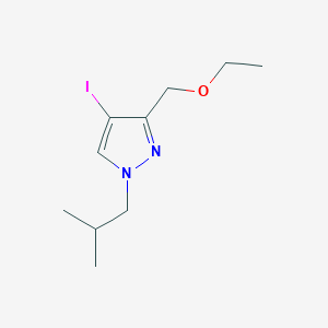 molecular formula C10H17IN2O B2862656 3-(ethoxymethyl)-4-iodo-1-isobutyl-1H-pyrazole CAS No. 1855951-16-4