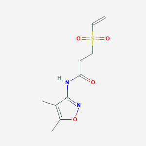 molecular formula C10H14N2O4S B2862663 N-(4,5-Dimethyl-1,2-oxazol-3-yl)-3-ethenylsulfonylpropanamide CAS No. 2224513-24-8