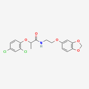 molecular formula C18H17Cl2NO5 B2862665 N-(2-(苯并[d][1,3]二氧杂环-5-氧基)乙基)-2-(2,4-二氯苯氧基)丙酰胺 CAS No. 1170192-69-4