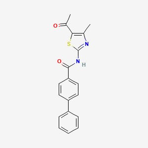molecular formula C19H16N2O2S B2862668 N-(5-乙酰基-4-甲基噻唑-2-基)-[1,1'-联苯]-4-甲酰胺 CAS No. 324538-51-4