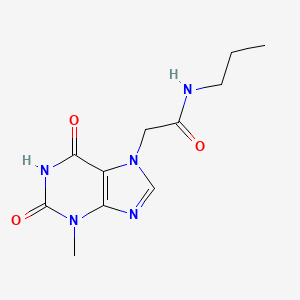 molecular formula C11H15N5O3 B2862669 2-(3-methyl-2,6-dioxo-2,3-dihydro-1H-purin-7(6H)-yl)-N-propylacetamide CAS No. 1105245-10-0