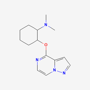 molecular formula C14H20N4O B2862674 N,N-二甲基-2-(吡唑并[1,5-a]嘧啶-4-氧基)环己胺 CAS No. 2201619-78-3