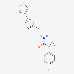 molecular formula C20H18FNO2S B2862679 1-(4-fluorophenyl)-N-(2-(5-(furan-3-yl)thiophen-2-yl)ethyl)cyclopropanecarboxamide CAS No. 2034596-19-3