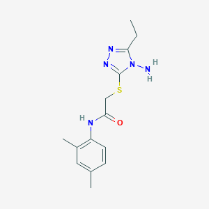 molecular formula C14H19N5OS B286268 2-[(4-amino-5-ethyl-4H-1,2,4-triazol-3-yl)sulfanyl]-N-(2,4-dimethylphenyl)acetamide 