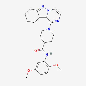 molecular formula C24H29N5O3 B2862682 N-(2,5-Dimethoxyphenyl)-1-(7,8,9,10-tetrahydropyrazino[1,2-b]indazol-1-yl)piperidine-4-carboxamide CAS No. 2415491-77-7