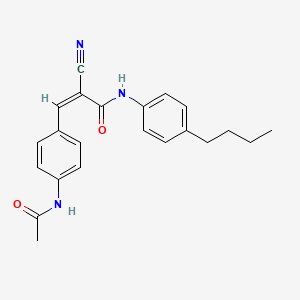 molecular formula C22H23N3O2 B2862699 (Z)-3-(4-Acetamidophenyl)-N-(4-butylphenyl)-2-cyanoprop-2-enamide CAS No. 748779-49-9
