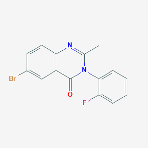 molecular formula C15H10BrFN2O B2862702 6-Bromo-3-(2-fluorophenyl)-2-methylquinazolin-4-one CAS No. 352346-59-9
