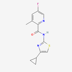 molecular formula C13H12FN3OS B2862704 N-(4-cyclopropyl-1,3-thiazol-2-yl)-5-fluoro-3-methylpyridine-2-carboxamide CAS No. 2415461-58-2