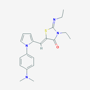 molecular formula C20H24N4OS B286271 (2Z,5Z)-5-({1-[4-(dimethylamino)phenyl]-1H-pyrrol-2-yl}methylidene)-3-ethyl-2-(ethylimino)-1,3-thiazolidin-4-one 