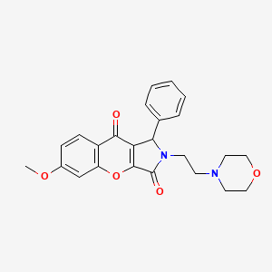 molecular formula C24H24N2O5 B2862715 6-Methoxy-2-(2-morpholinoethyl)-1-phenyl-1,2-dihydrochromeno[2,3-c]pyrrole-3,9-dione CAS No. 886158-60-7