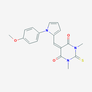 molecular formula C18H17N3O3S B286272 5-{[1-(4-methoxyphenyl)-1H-pyrrol-2-yl]methylidene}-1,3-dimethyl-2-thioxodihydropyrimidine-4,6(1H,5H)-dione 
