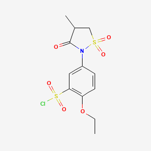 2-Ethoxy-5-(4-methyl-1,1,3-trioxo-1$l^{6},2-thiazolidin-2-yl)benzene-1-sulfonyl chloride