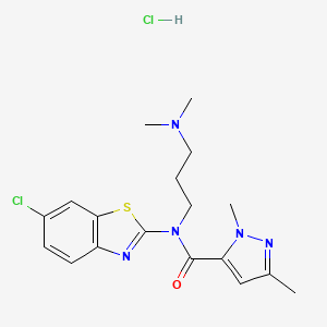 N-(6-chlorobenzo[d]thiazol-2-yl)-N-(3-(dimethylamino)propyl)-1,3-dimethyl-1H-pyrazole-5-carboxamide hydrochloride