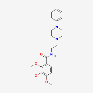 molecular formula C22H29N3O4 B2862724 2,3,4-trimethoxy-N-(2-(4-phenylpiperazin-1-yl)ethyl)benzamide CAS No. 1049436-99-8