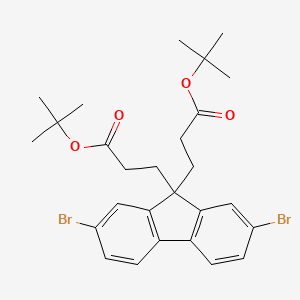 molecular formula C27H32Br2O4 B2862725 Di-tert-butyl 3,3'-(2,7-dibromo-9H-fluorene-9,9-diyl)dipropanoate CAS No. 1030632-69-9