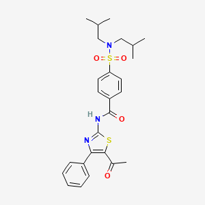 N-(5-acetyl-4-phenyl-1,3-thiazol-2-yl)-4-[bis(2-methylpropyl)sulfamoyl]benzamide