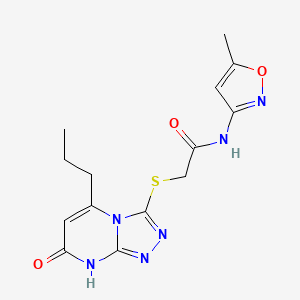 N-(5-methylisoxazol-3-yl)-2-((7-oxo-5-propyl-7,8-dihydro-[1,2,4]triazolo[4,3-a]pyrimidin-3-yl)thio)acetamide