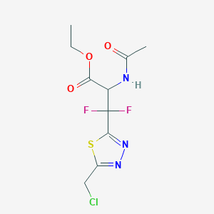 molecular formula C10H12ClF2N3O3S B2862739 Ethyl 2-acetamido-3-[5-(chloromethyl)-1,3,4-thiadiazol-2-yl]-3,3-difluoropropanoate CAS No. 2418650-16-3