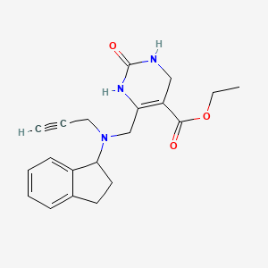 ethyl 6-{[(2,3-dihydro-1H-inden-1-yl)(prop-2-yn-1-yl)amino]methyl}-2-oxo-1,2,3,4-tetrahydropyrimidine-5-carboxylate