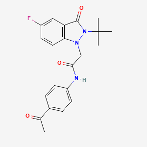 molecular formula C21H22FN3O3 B2862748 N-(4-acetylphenyl)-2-(2-(tert-butyl)-5-fluoro-3-oxo-2,3-dihydro-1H-indazol-1-yl)acetamide CAS No. 1251694-93-5