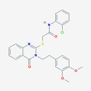 molecular formula C26H24ClN3O4S B2862754 N-(2-氯苯基)-2-[3-[2-(3,4-二甲氧基苯基)乙基]-4-氧代喹唑啉-2-基]硫代乙酰胺 CAS No. 443351-38-0