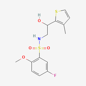 molecular formula C14H16FNO4S2 B2862756 5-fluoro-N-(2-hydroxy-2-(3-methylthiophen-2-yl)ethyl)-2-methoxybenzenesulfonamide CAS No. 1351608-70-2