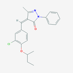 molecular formula C21H21ClN2O2 B286276 (4Z)-4-[4-(butan-2-yloxy)-3-chlorobenzylidene]-5-methyl-2-phenyl-2,4-dihydro-3H-pyrazol-3-one 