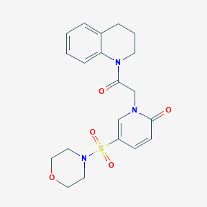 molecular formula C20H23N3O5S B2862760 1-[2-(3,4-dihydroquinolin-1(2H)-yl)-2-oxoethyl]-5-(morpholin-4-ylsulfonyl)pyridin-2(1H)-one CAS No. 1358227-56-1