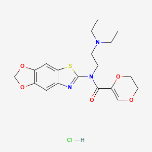 N-([1,3]dioxolo[4',5':4,5]benzo[1,2-d]thiazol-6-yl)-N-(2-(diethylamino)ethyl)-5,6-dihydro-1,4-dioxine-2-carboxamide hydrochloride