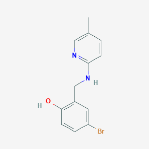 molecular formula C13H13BrN2O B2862763 4-Bromo-2-{[(5-methylpyridin-2-yl)amino]methyl}phenol CAS No. 329079-64-3