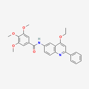 molecular formula C27H26N2O5 B2862766 N-(4-ethoxy-2-phenylquinolin-6-yl)-3,4,5-trimethoxybenzamide CAS No. 1207049-81-7