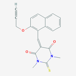 molecular formula C20H16N2O3S B286277 1,3-dimethyl-5-{[2-(prop-2-yn-1-yloxy)naphthalen-1-yl]methylidene}-2-thioxodihydropyrimidine-4,6(1H,5H)-dione 